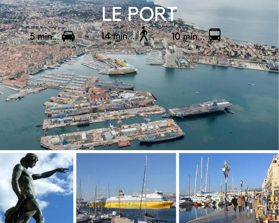 Casa Family, Appartement De Standing De 100M2, Proximite Du Centre-Ville, Port Et Gare Tgv Toulon